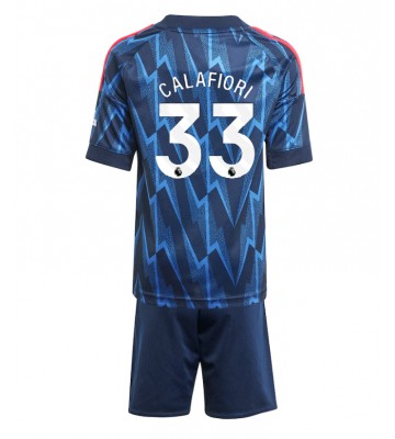 Arsenal Riccardo Calafiori #33 Replik Auswärtstrikot Kinder 2025-26 Kurzarm (+ Kurze Hosen)